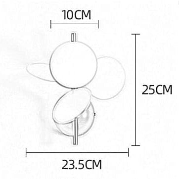 Floral Brushed Metal Wall Sconce for Bedrooms and Children's Rooms