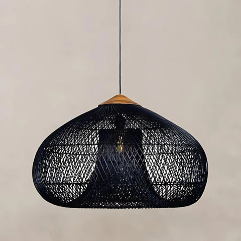 Pendant Light with Handwoven Rattan Shade