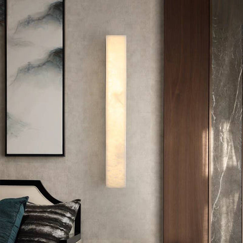 Outdoor Wall Light with Rectangular Alabaster