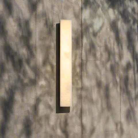 Outdoor Wall Light with Rectangular Alabaster