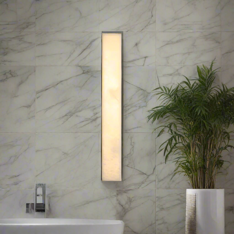 Outdoor Wall Light with Rectangular Alabaster