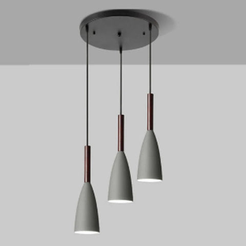 Nordic Wood and Aluminum Pendant Light for Kitchen Islands and Bedsides
