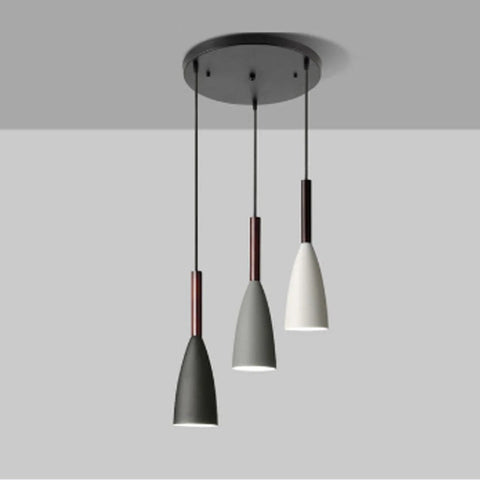 Nordic Wood and Aluminum Pendant Light for Kitchen Islands and Bedsides