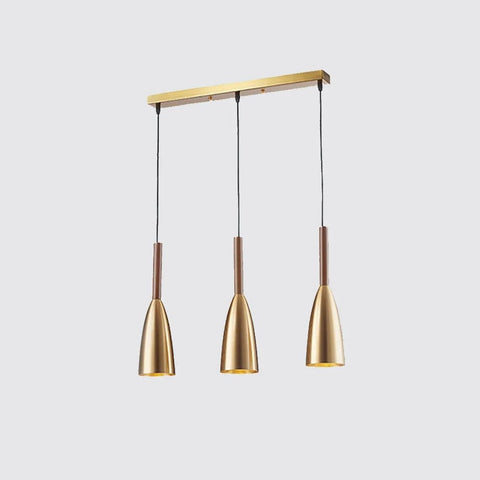 Nordic Wood and Aluminum Pendant Light for Kitchen Islands and Bedsides