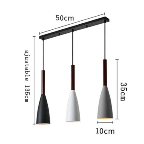Nordic Wood and Aluminum Pendant Light for Kitchen Islands and Bedsides