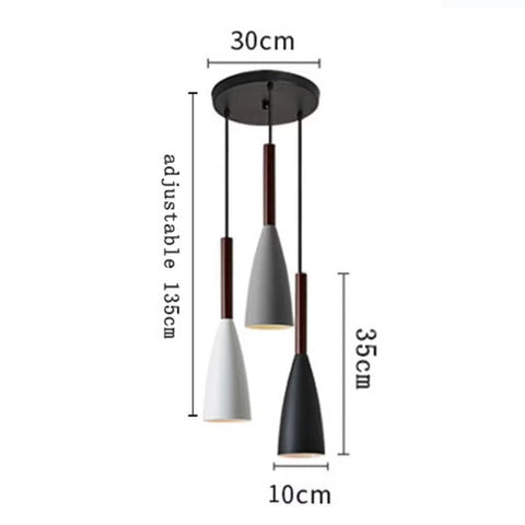 Nordic Wood and Aluminum Pendant Light for Kitchen Islands and Bedsides