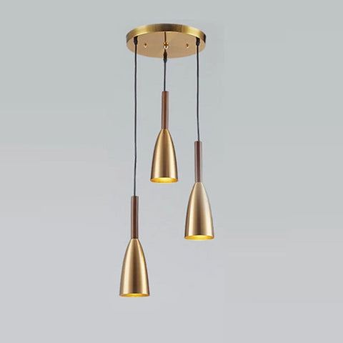 Nordic Wood and Aluminum Pendant Light for Kitchen Islands and Bedsides