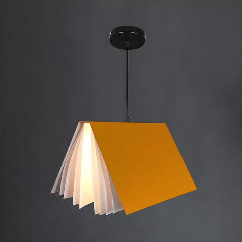 Pendant Light with Folded Book-Shaped Shade
