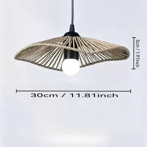 Woven Natural Fiber Pendant Light
