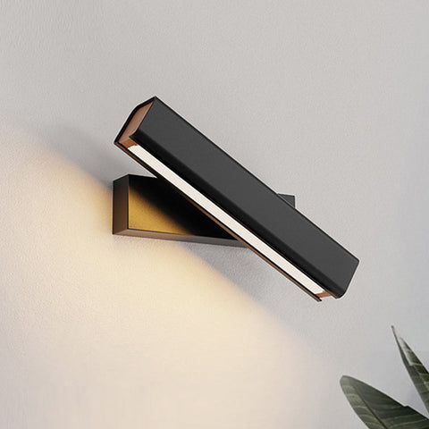 Rotating Wood and Metal LED Wall Sconce for Bedroom Reading Light