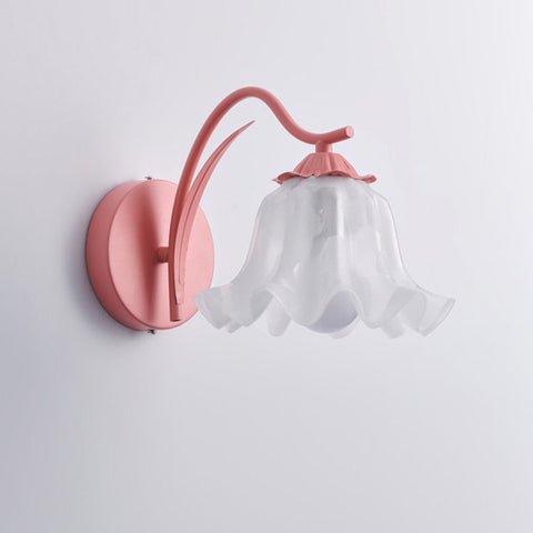 Wall Light with Flower Form and Fluted Acrylic Shade