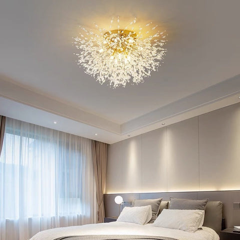 Branching Crystal Chandelier for Dining and Living Room Lighting