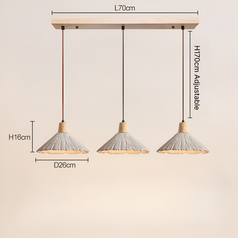 Pendant Light with Cement Shade and Wabi-Sabi Texture