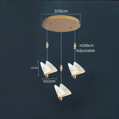Butterfly LED Pendant Light for Bedrooms, Kitchens, and Entryways