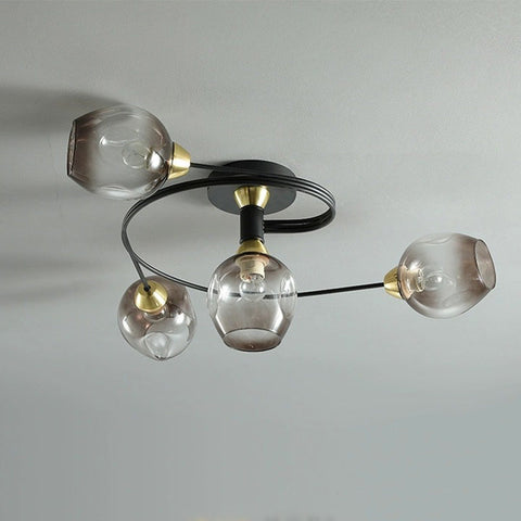 Glass Globe LED Flush Mount Ceiling Light for Dining Room Lighting