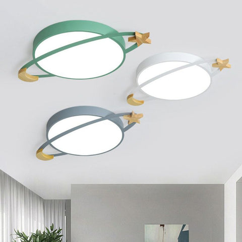 Modern Moon and Star LED Ceiling Light for Kids' Bedroom and Playroom