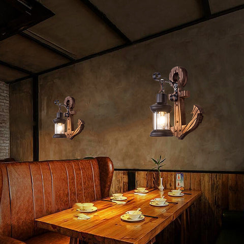 Nautical Anchor Wall Sconce for Rustic Bedroom and Hallway Lighting
