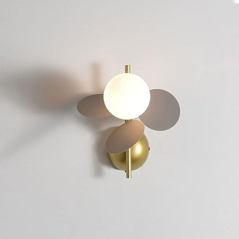 Floral Brushed Metal Wall Sconce for Bedrooms and Children's Rooms