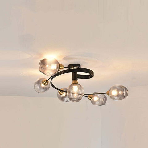 Glass Globe LED Flush Mount Ceiling Light for Dining Room Lighting