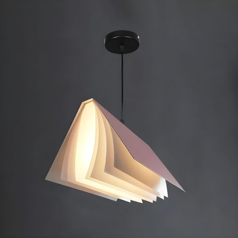 Pendant Light with Folded Book-Shaped Shade
