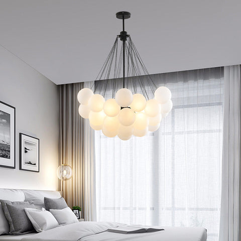Glass Globe Chandelier for Living Room and Dining Room Lighting