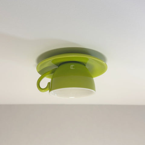 Ceramic Cup Flush Mount Ceiling Light for Bedrooms and Living Rooms