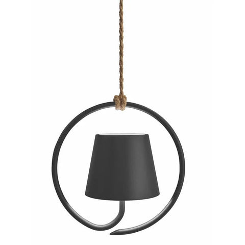Rechargeable LED Pendant Lamp with Circular Frame, Touch Dimming and Warm Light