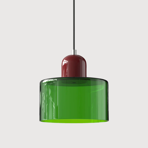 Retro Glass Pendant Light with Adjustable Cord for Ambient Lighting