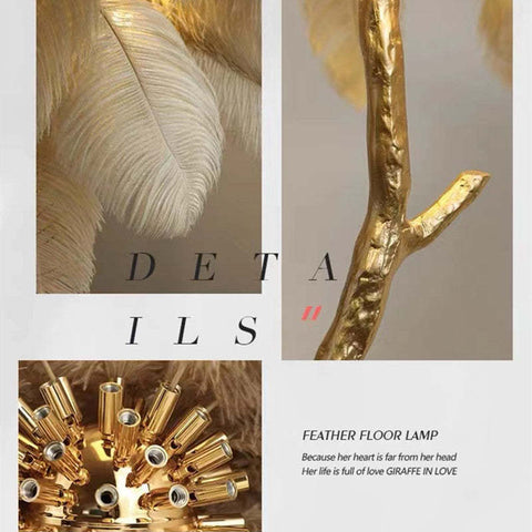 Feather Floor and Table Lamp for Bedrooms and Decorative Living Spaces