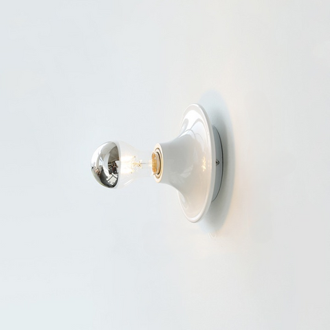 Wall Light with Bauhaus Curve and Exposed Bulb Design