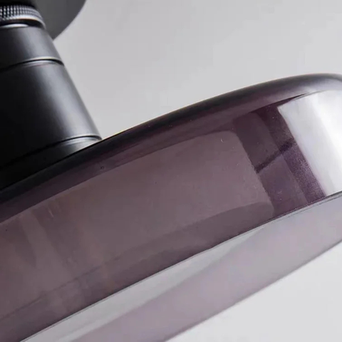 Ceiling Light with Rounded Glass Ring and Warm LED Lighting