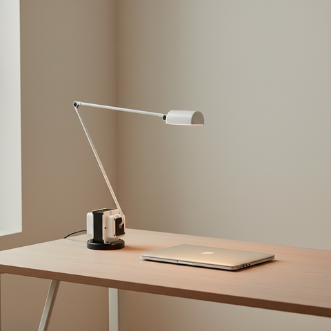 Desk Lamp with Articulated Metal Arm and Adjustable LED Light