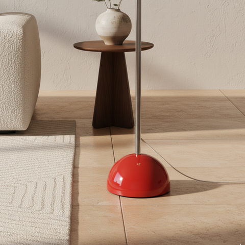 Floor Lamp with Globe Diffuser and Stacked Sphere Details