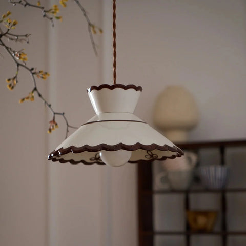 Pendant Light with Vintage Ceramic Shade
