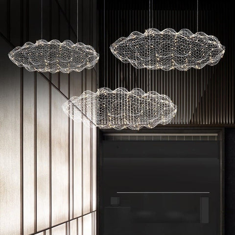 Metal Mesh Cloud Pendant Light for Modern Living and Dining Spaces