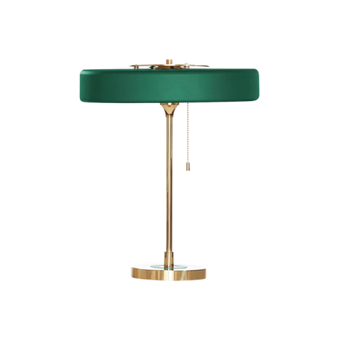 Table Lamp with Metal Drum Shade and Pull-Chain Switch