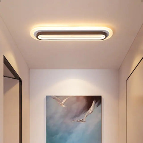 Modern Elongated Ring LED Ceiling Light for Hallways and Dining Rooms