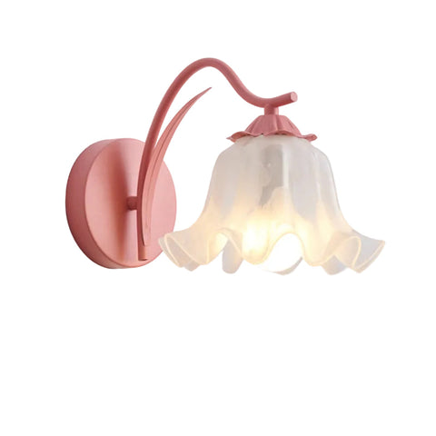 Wall Light with Flower Form and Fluted Acrylic Shade