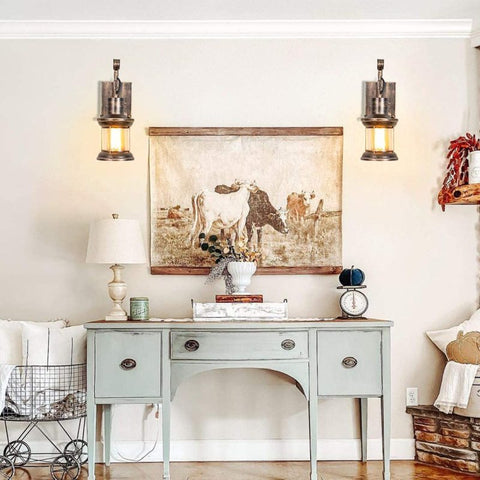Industrial Metal Wall Sconce for Bedroom and Living Room Lighting