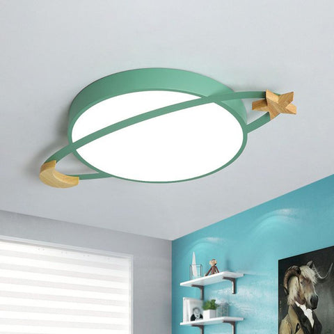 Modern Moon and Star LED Ceiling Light for Kids' Bedroom and Playroom
