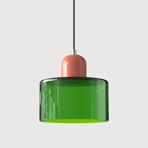 Retro Glass Pendant Light with Adjustable Cord for Ambient Lighting