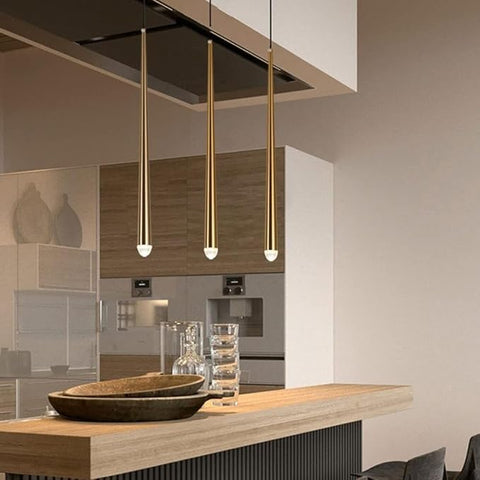 Slim Tube Pendant Light for Bedside and Kitchen Island Lighting