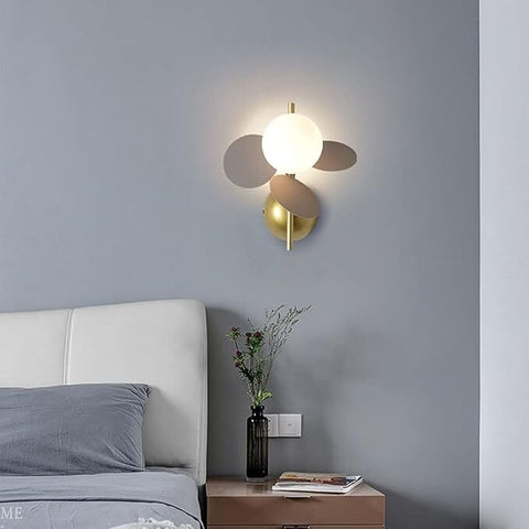 Floral Brushed Metal Wall Sconce for Bedrooms and Children's Rooms