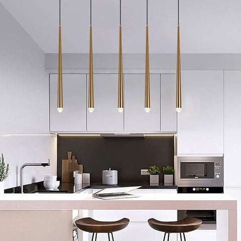 Slim Tube Pendant Light for Bedside and Kitchen Island Lighting