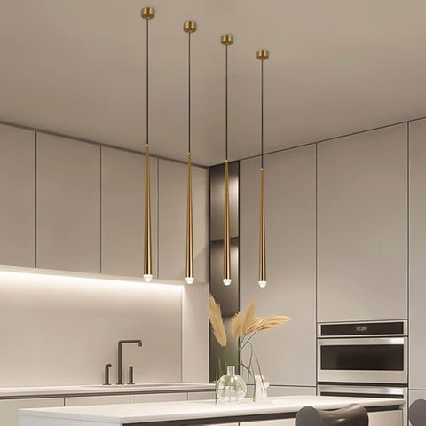 Slim Tube Pendant Light for Bedside and Kitchen Island Lighting