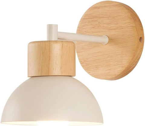 Wall Light with Wood and Iron Shade