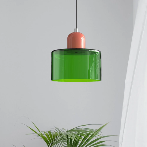 Retro Glass Pendant Light with Adjustable Cord for Ambient Lighting