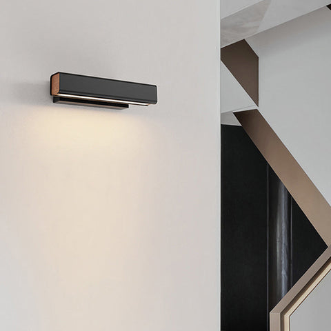 Rotating Wood and Metal LED Wall Sconce for Bedroom Reading Light