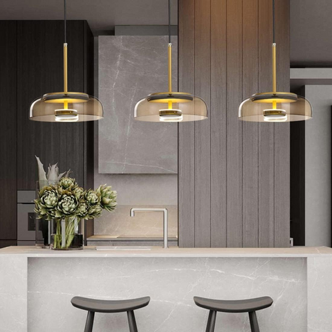 Glass LED Pendant Light with Color Options