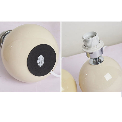 Ceramic Table Lamp with Pleated Fabric Shade for Bedside Use